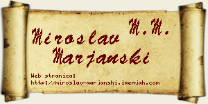 Miroslav Marjanski vizit kartica